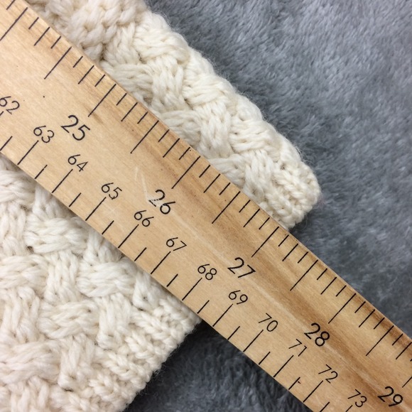 Aran Mor Ireland Cableknit Sweater Large Mock Turtleneck Knit Merino Wool Chunky - Picture 11 of 16